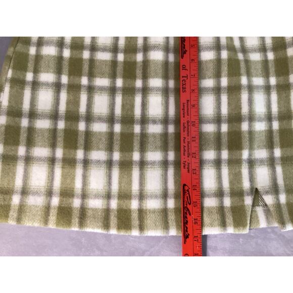 Vestique Women‎ Mini Skirt Sage White Plaid Size L Wool NWT - Picture 4 of 8